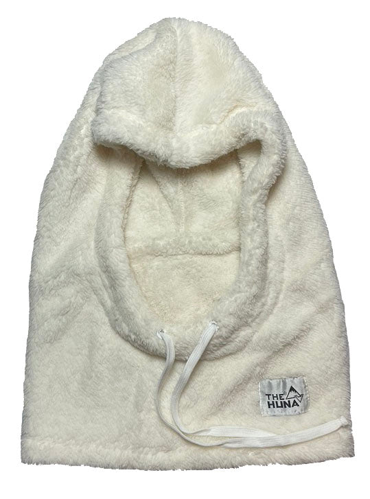 White - Fuzzy Fleece Helmet Hoodie – TheHuna